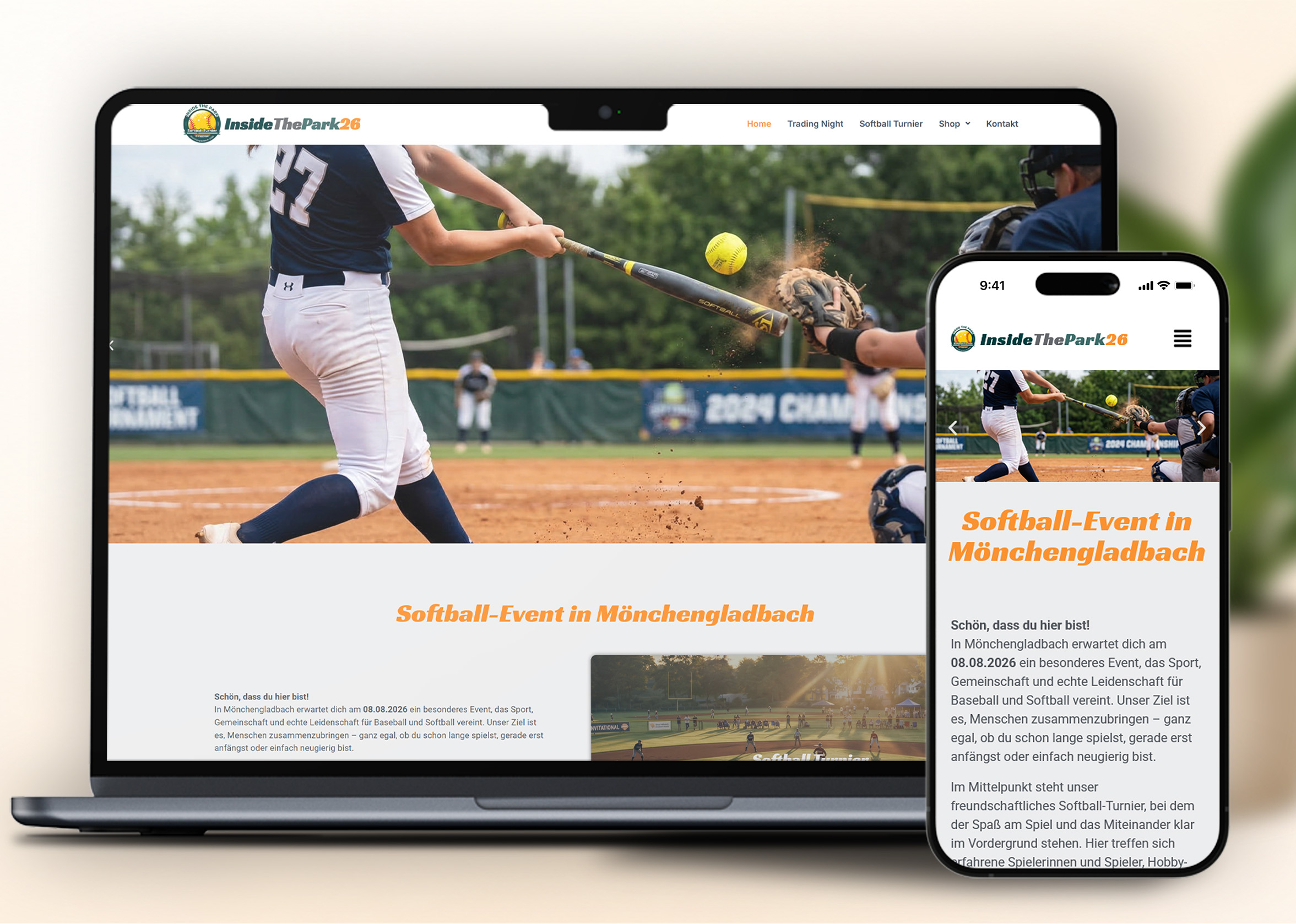 Website InsideThePark26 auf Desktop und Smartphone